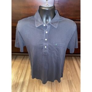 Criquet Mens Polo Shirt Size Large Slim Fit Black Pocket Pima Cotton Golf